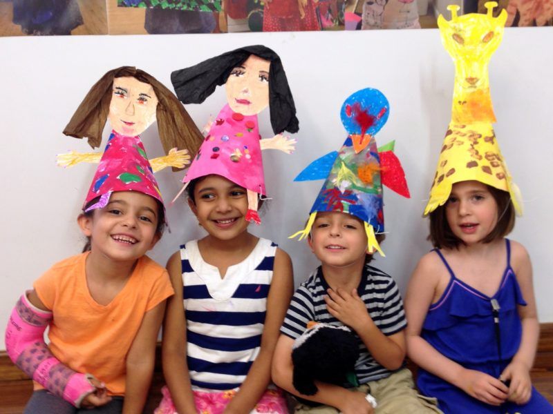 hat kids Kids wearing fun hats they made themselves
