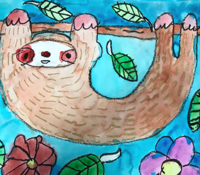 colorful sloth art