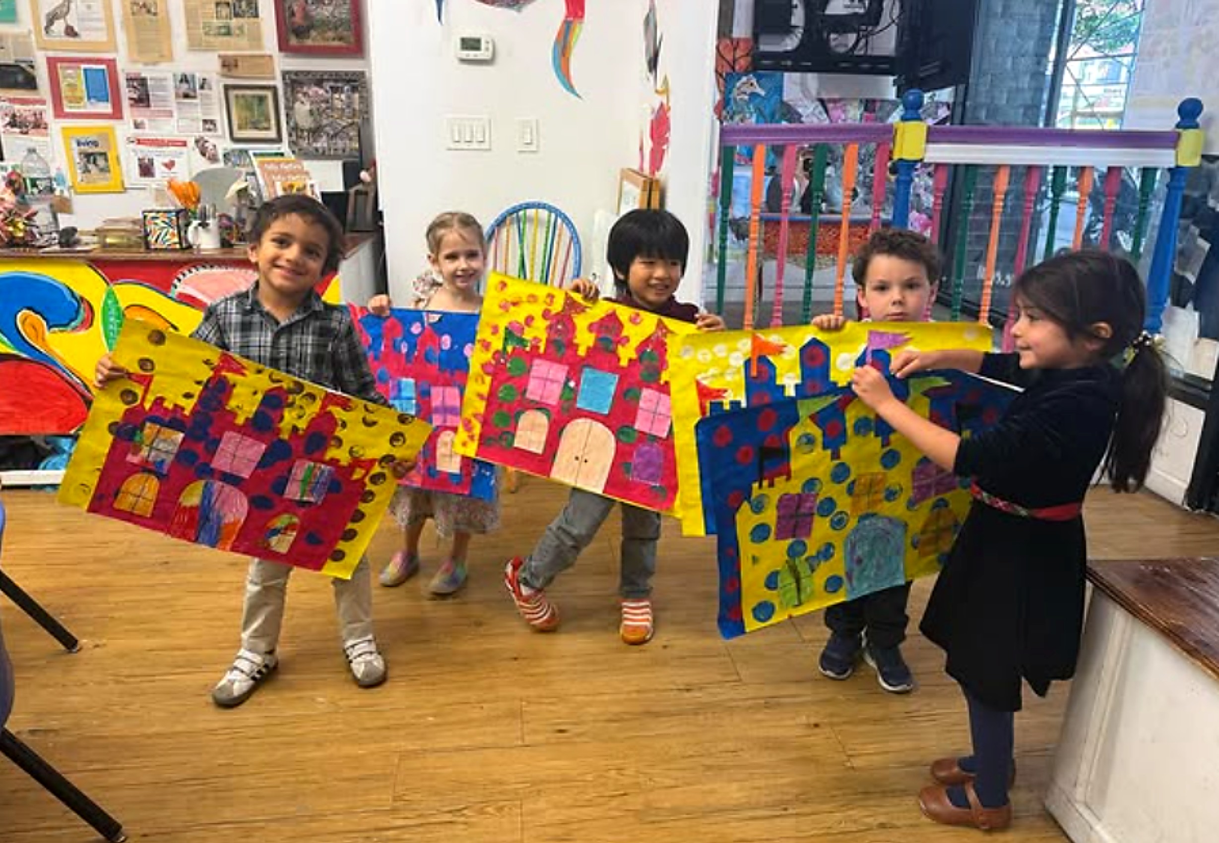 castle artwork by 3 - 5 year olds