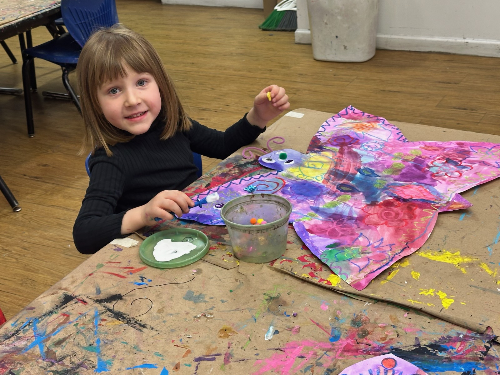 having fun making butterfly art